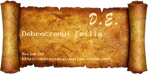 Debreczenyi Emília névjegykártya