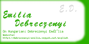 emilia debreczenyi business card